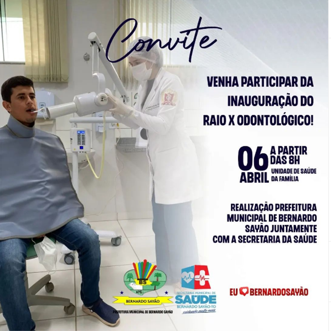 A Unidade de Saúde da Família de Bernardo Sayão-TO, passará a realizar raio -x odontológico