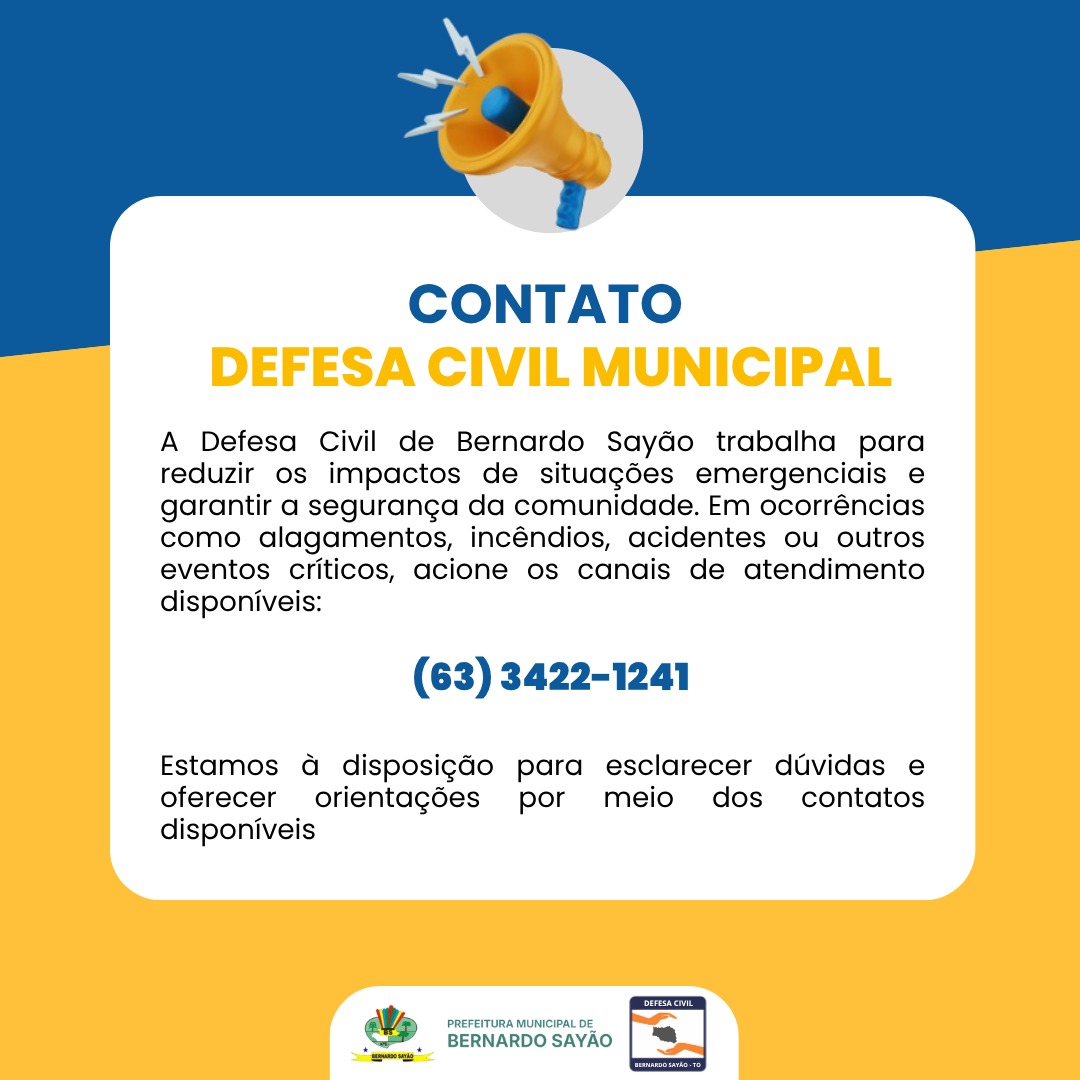 CONTATO DEFESA CIVIL MUNICIPAL